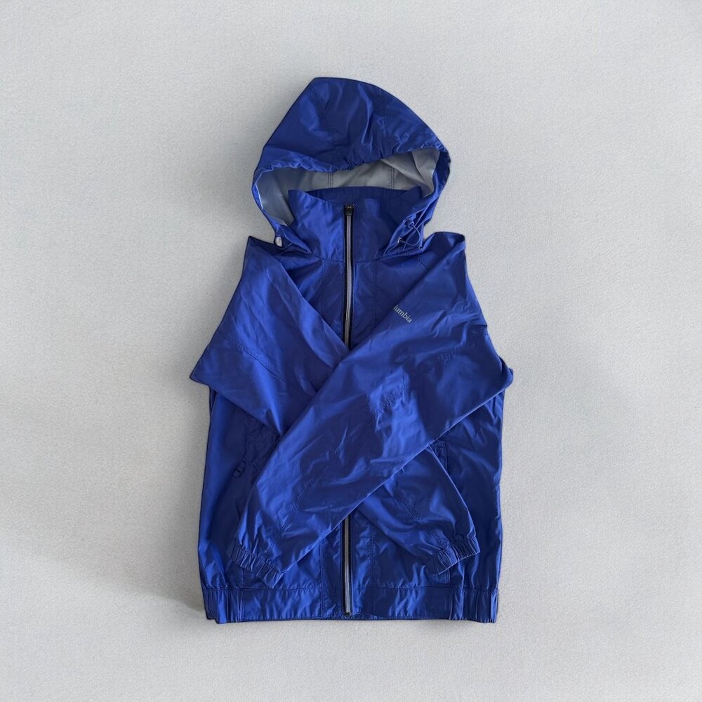 Columbia Womens Blue Lightweight Hooded Windbreaker Jacket Rain Hiking S READ - Picture 7 of 11